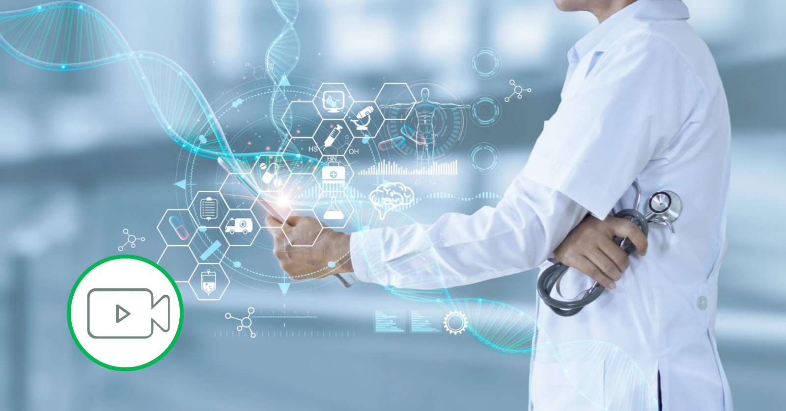 digital abstract over doctor