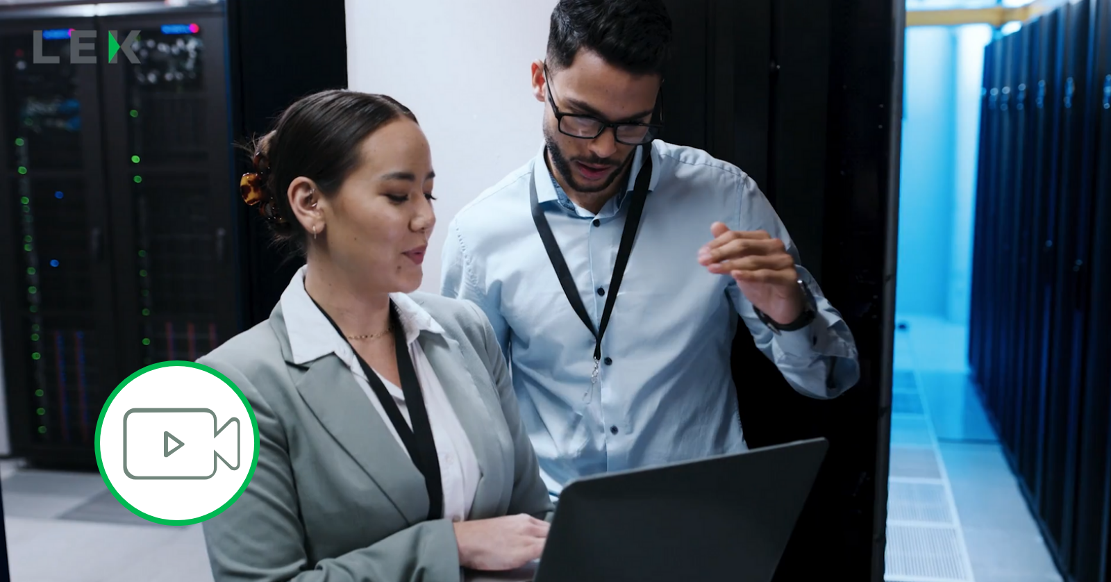 two colleagues chatting
